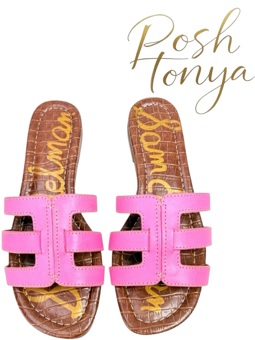 Sam Edelman Bettie Hot Pink Slide Sandals Size 5.5 Coastal Summer Resort